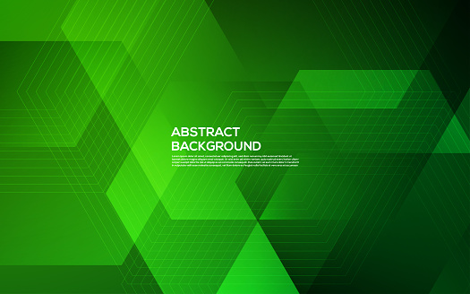 abstract green gradient diagonal light and line hexagon shape decoration background. eps10 vector