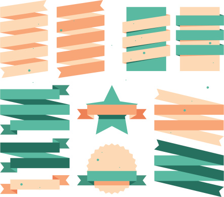 Big Ribbons Back Big Ribbons Set Stock Illustration - Download Image Now - Award Ribbon ...