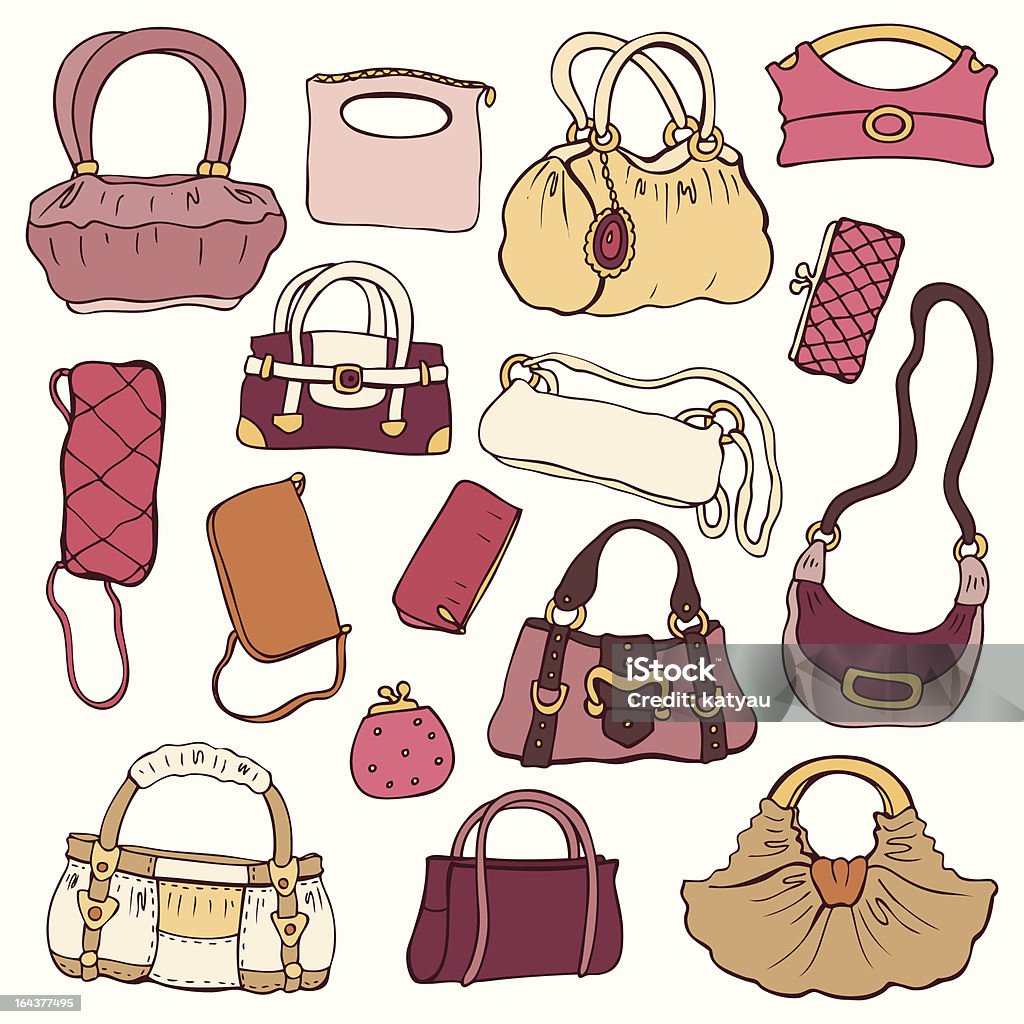 Mulher bolsas. Vector Set. - Royalty-free Acessório arte vetorial