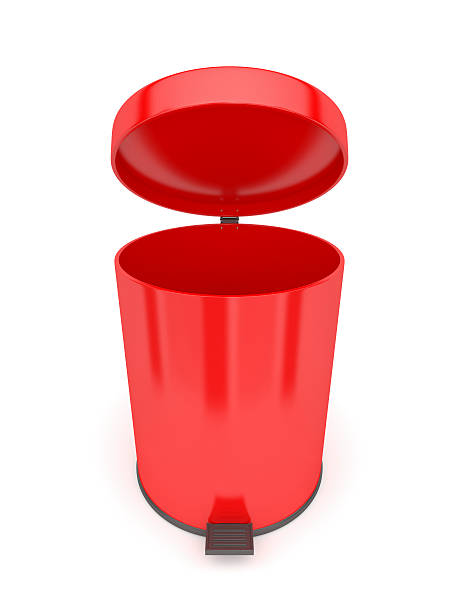 Open trash can Open trash can on white background pedal bin stock pictures, royalty-free photos & images