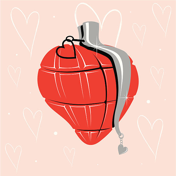 Grenade heart vector art illustration