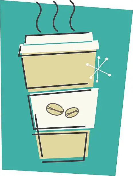 Vector illustration of Retro Take-Out Coffee Cup