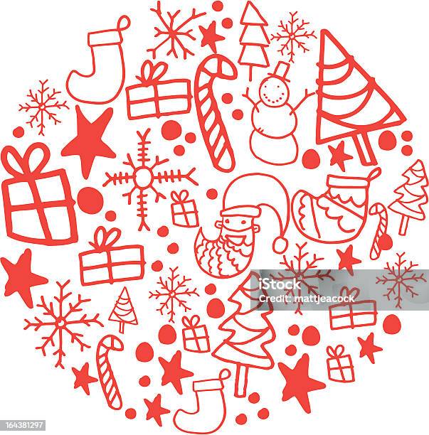 Cerchio Di Natale - Immagini vettoriali stock e altre immagini di A forma di stella - A forma di stella, Albero, Albero di natale