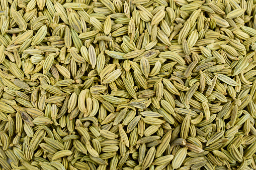 Fennel seeds texture background, saunf