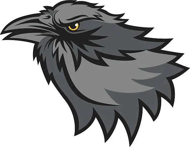 Vector illustration of Mascot Style Raven