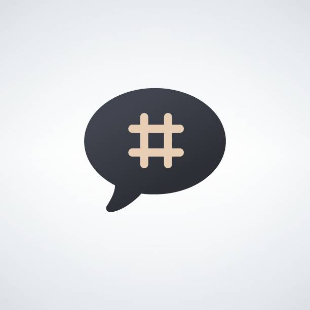 istock Black hashtag in bubble. concept of communication sign or customer experience. Stock vector illustration isolated on white background. 1643830433