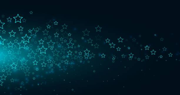istock Blue Abstract flowing Stars Vector HD background. Elegant Star Trail on dark Background - Meteoroid, Comet, Asteroid, Stars. Stock vector illustration 1643830828