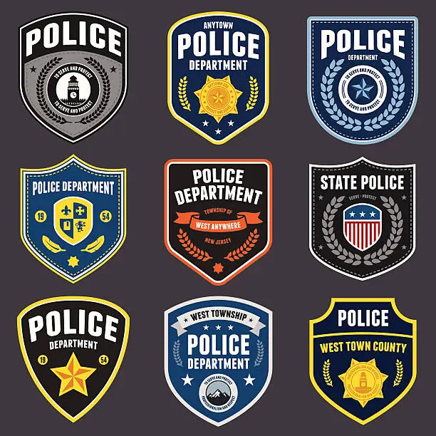 Vector illustration of Police patches