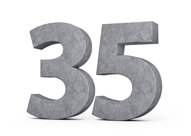 istock 3d Concrete Number thirty five 35 Digit Made Of Grey Concrete Stone On White Background 3d Illustration 1643838387