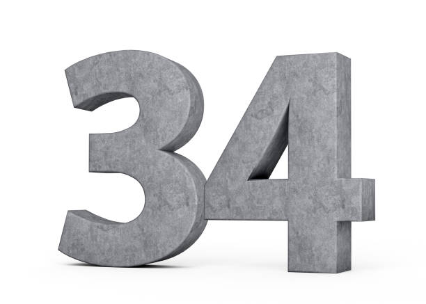 istock 3d Concrete Number thirty four 34 Digit Made Of Grey Concrete Stone On White Background 3d Illustration 1643838388