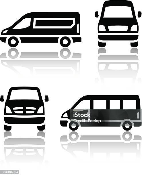 Conjunto De Ícones De Transportecarga Van - Arte vetorial de stock e mais imagens de Carro de Família - Carro de Família, Símbolo de ícone, Visão Frontal