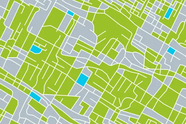 Vector illustration of street map of city, seamless map pattern of road