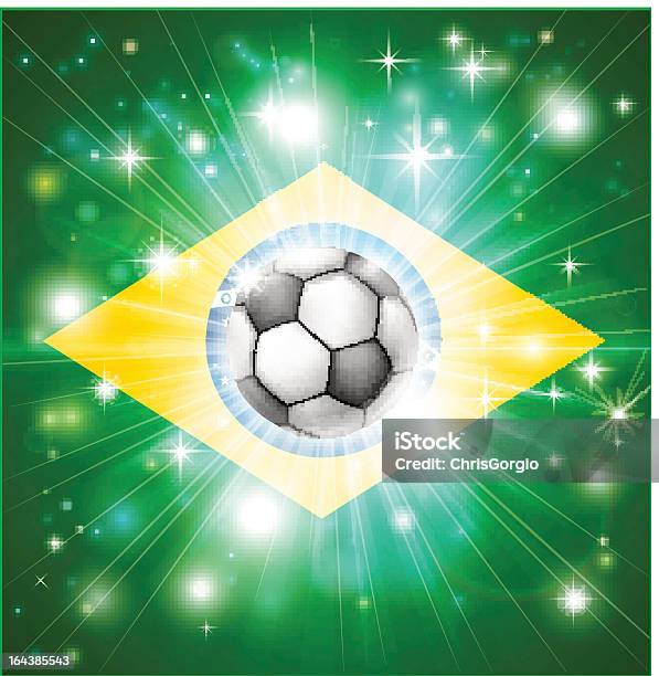 Brasilien Fußballflagge Stock Vektor Art und mehr Bilder von Abstrakt - Abstrakt, Bildhintergrund, Blau