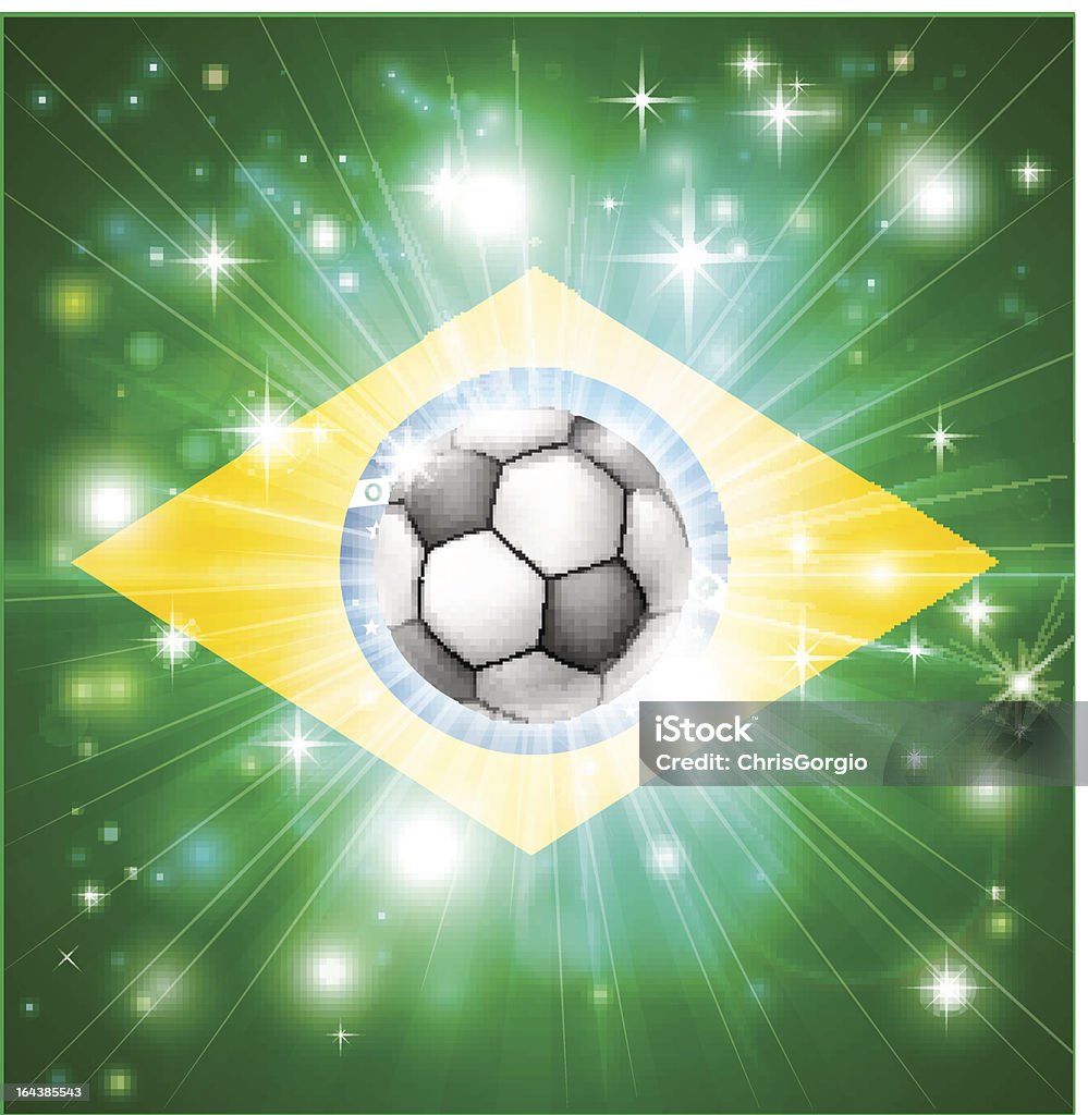 Flaga Brazylii Piłka nożna - Grafika wektorowa royalty-free (Abstrakcja)
