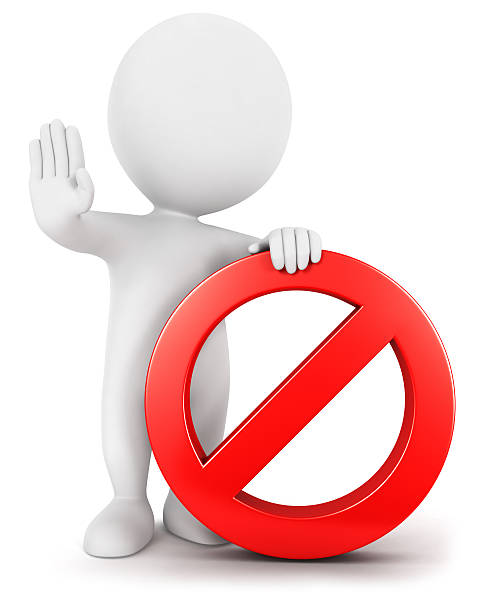 istock 3d white people with forbidden sign 164385620