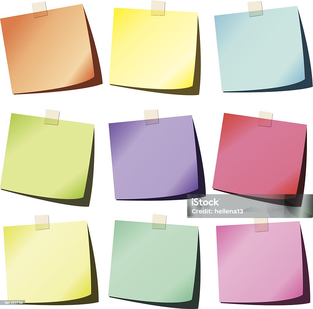 Colorfull Note Paper Colorful Paper Notes Stock Illustration - Download Image Now - Adhesive ...