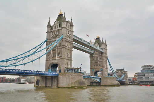 The Tower Bridge And Thames River In London, UK.
