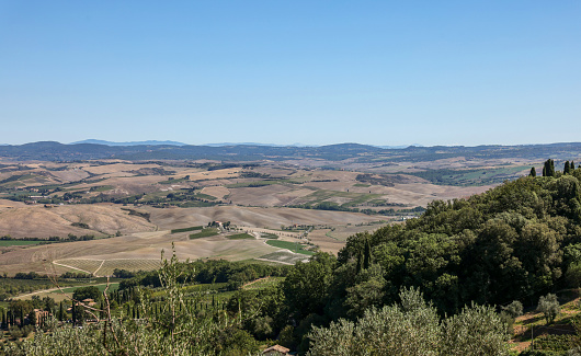 The rural landscape near Pienza in Tuscany. Italy