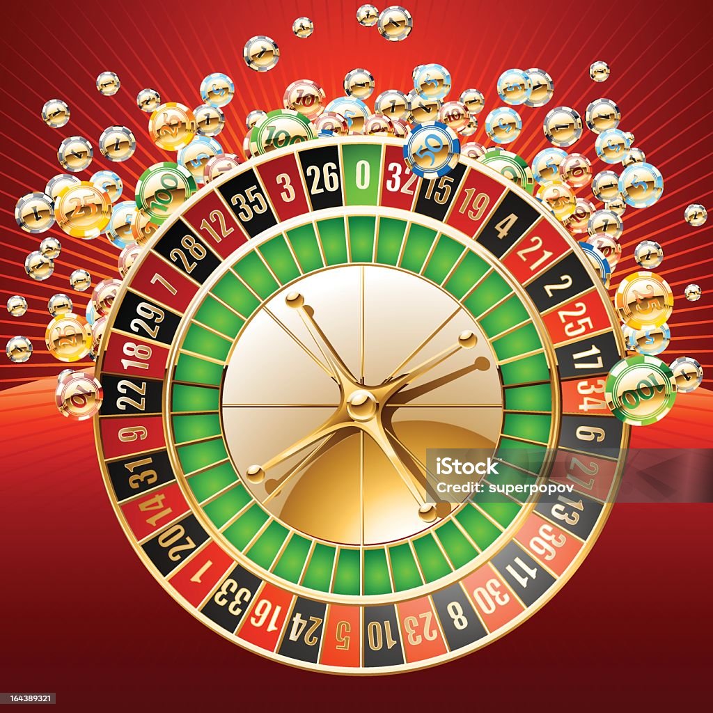 Колесо рулетки - Векторная графика Азартные игры роялти-фри