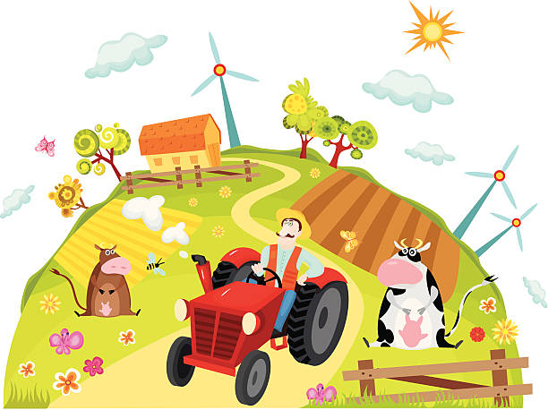farm vector art illustration
