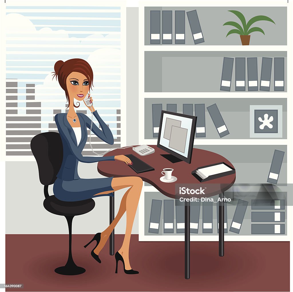 Businesswoman speaking by phone vector illustration Occupation stock vector