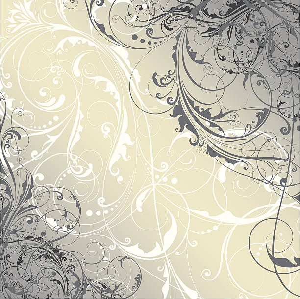 抽象的な花の背景 - scroll shape flower floral pattern grunge点のイラスト素材／クリップアート素材／マンガ素材／アイコン素材