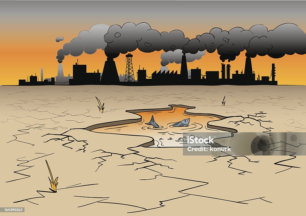 Umweltverschmutzung - Lizenzfrei Beschädigt Vektorgrafik