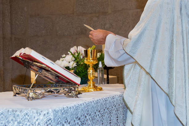 istock Eucharist ceremony during mass.  Catholic ritual. 1643910186