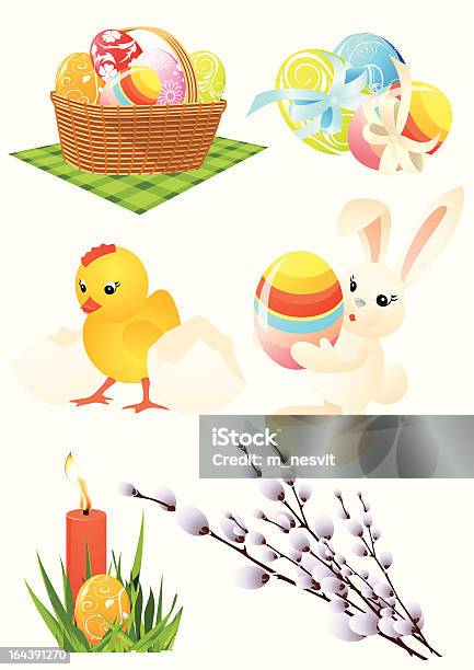 Oggetti Di Pasqua - Immagini vettoriali stock e altre immagini di Animale - Animale, Candela - Attrezzatura per illuminazione, Carino