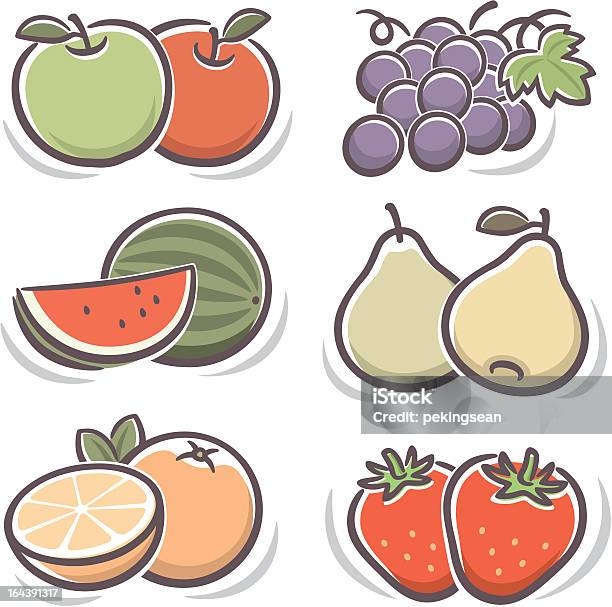 Owoce - Stockowe grafiki wektorowe i więcej obrazów Arbuz - Arbuz, Clip Art, Czerwony