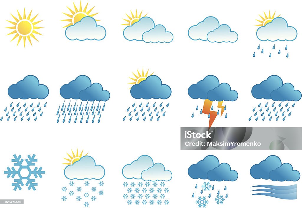 기상으로 벡터 아이콘 시리즈 - 로열티 프리 0명 벡터 아트