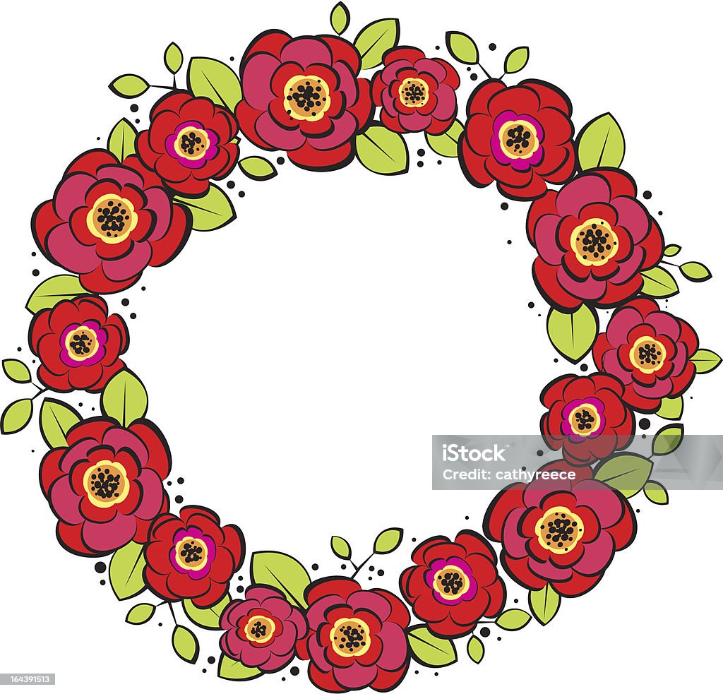 red posies coroa de flores - Vetor de Abstrato royalty-free