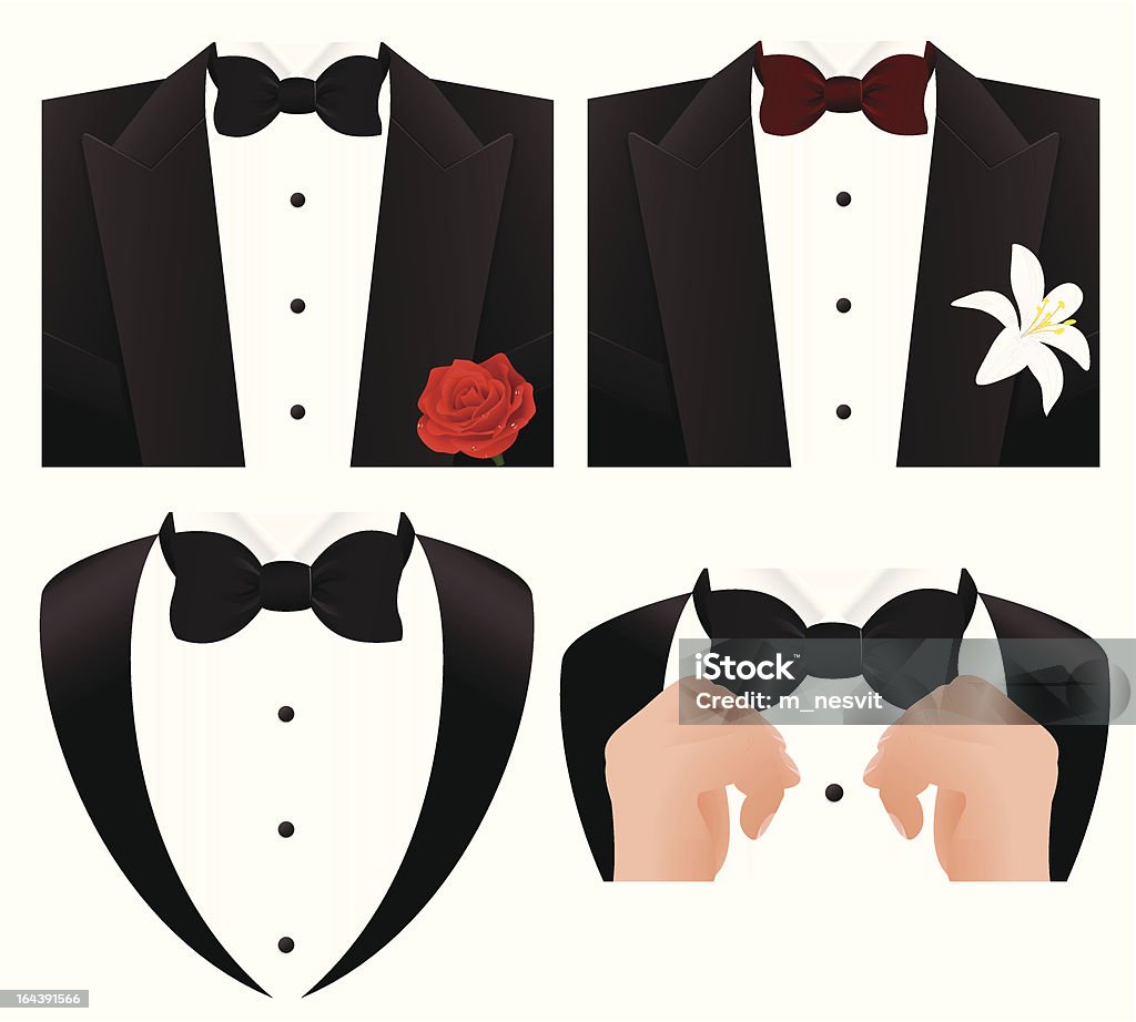 Bow tie set "Bow tie set. Vector image, ZIP archive including EPS Ill8 and AI formats. Gradient usage." Red stock vector