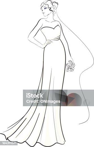 840+ Wedding Dresses Sketches Illustrations, Royalty-Free Vector ...