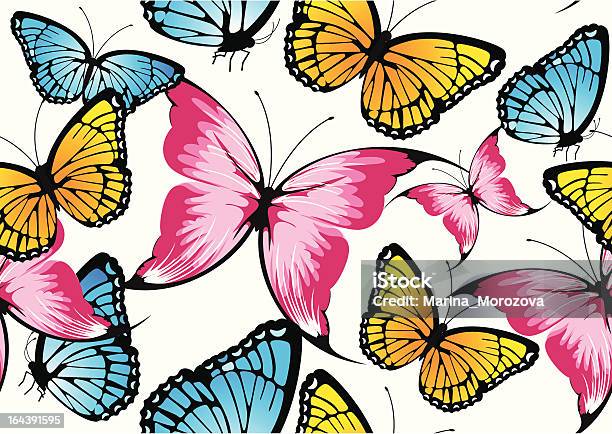 Schmetterlinge Stock Vektor Art und mehr Bilder von Bildhintergrund - Bildhintergrund, Bildkomposition und Technik, Blau