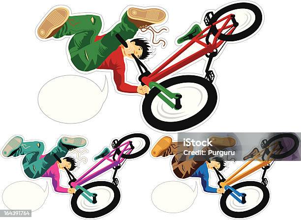 Volare Con Bici Bmx Bike - Immagini vettoriali stock e altre immagini di Ciclismo acrobatico - Ciclismo acrobatico, 18-19 anni, Adulto