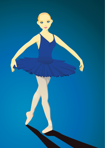 The ballerina in a dark blue dress