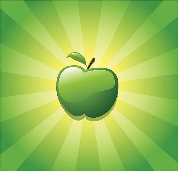 ilustrações de stock, clip art, desenhos animados e ícones de maçã verde brilhante - apple granny smith apple green vector