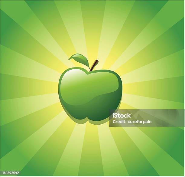 Glossy Green Apple Stock Illustration - Download Image Now - Granny Smith Apple, Apple - Fruit, Backgrounds