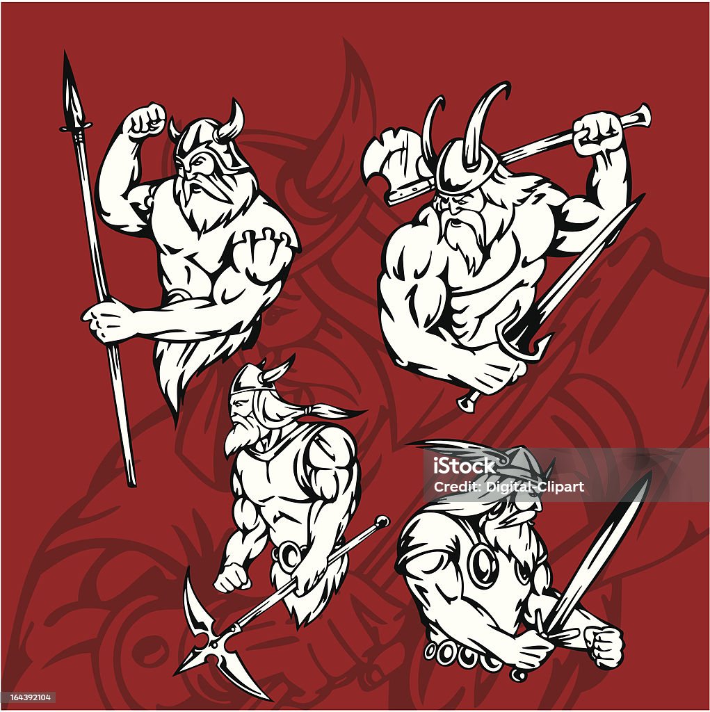 Vikings. Vector Illustration.Vinyl Ready. Men stock vector