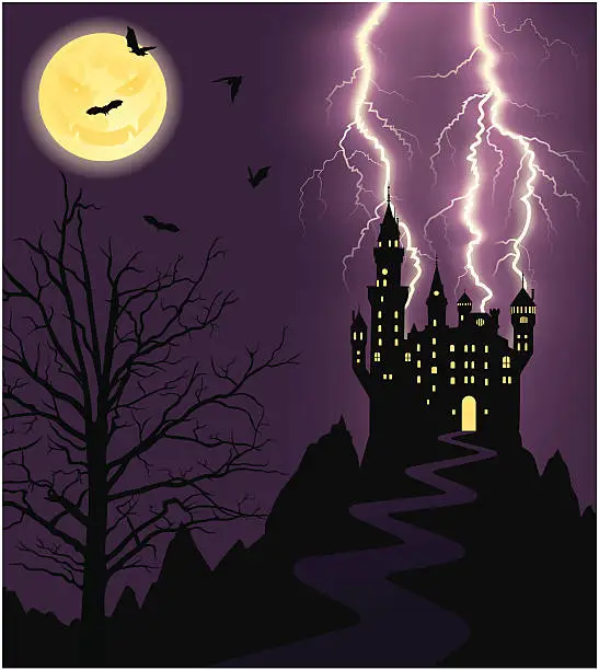 Vector illustration of Scary night.