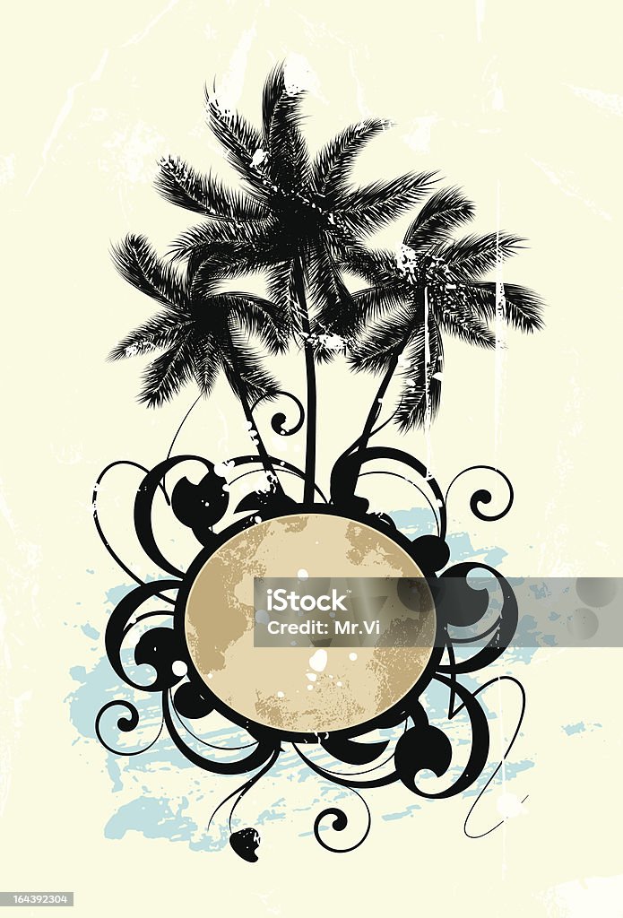 Abstract with palm trees Abstract with palm trees on a textured background Beach stock vector