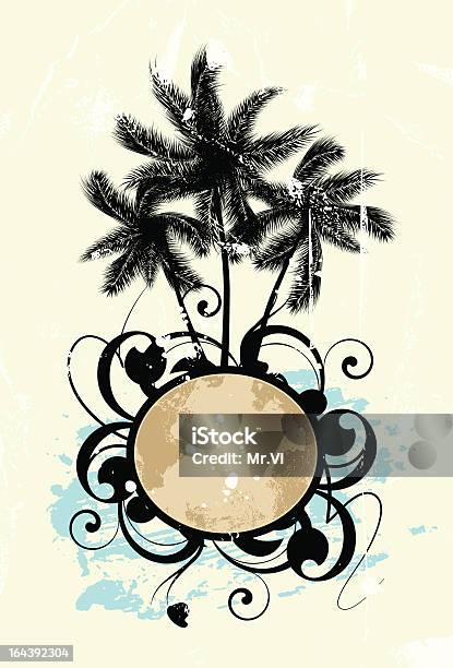 Abstract With Palm Trees Stock Illustration - Download Image Now - Beach, Funky, Abstract