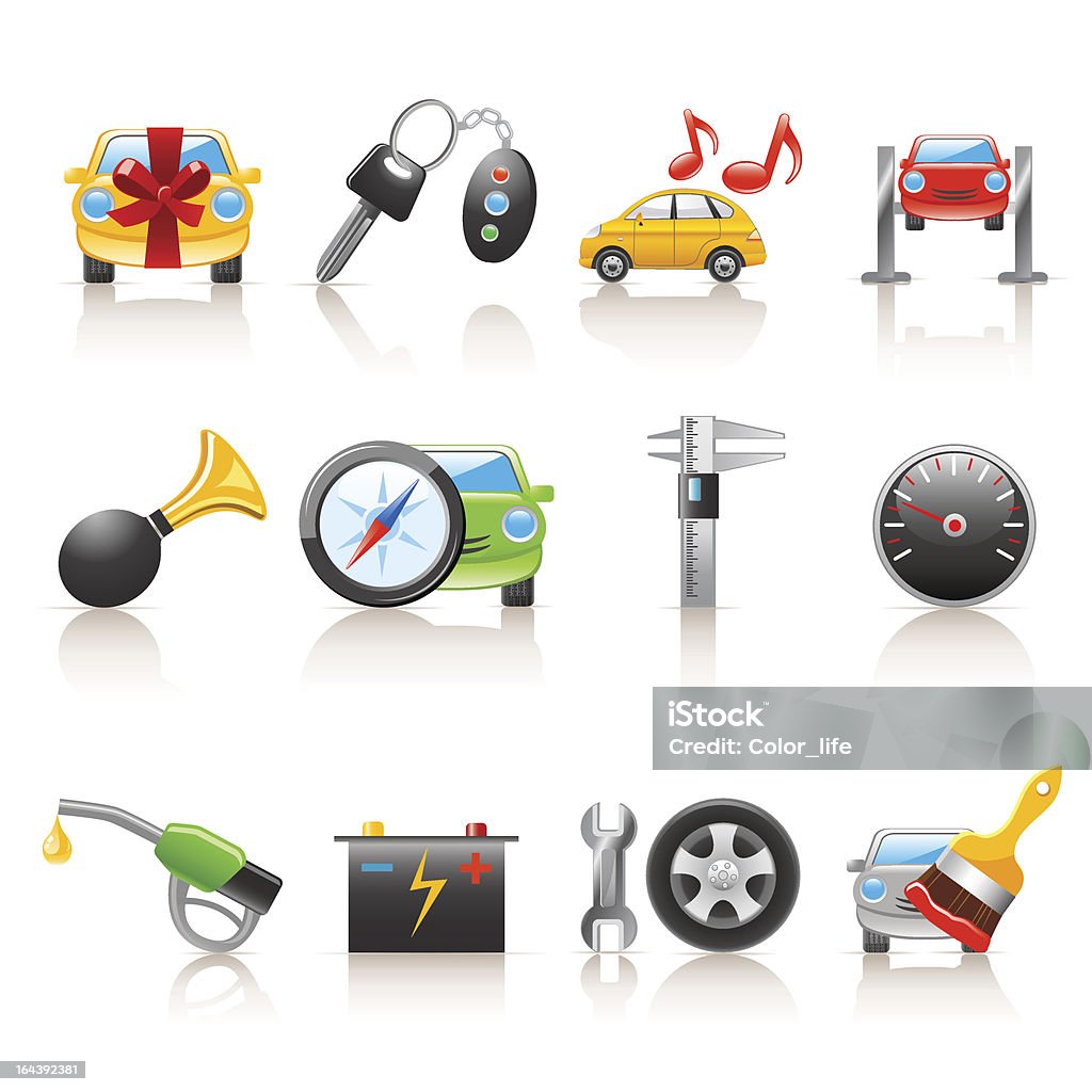 Auto servicio los iconos - arte vectorial de Batería de coche libre de derechos