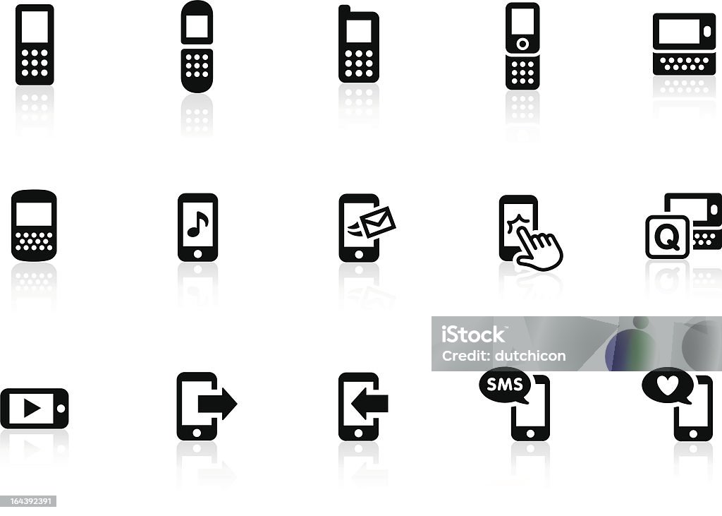 Teléfono móvil iconos - arte vectorial de Teléfono desplegable libre de derechos