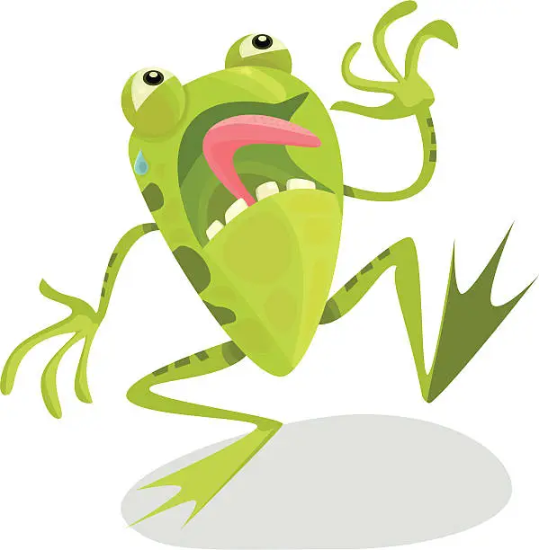 Vector illustration of Terrified Frog