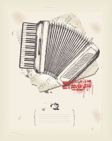 Vintage accordion - drawing