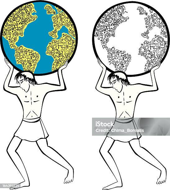 Ilustración de Titan De Sujeción A Tierra y más Vectores Libres de Derechos de Alegoría - Alegoría, Civilización antigua, Contaminación ambiental