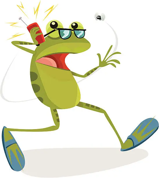 Vector illustration of Frog on a Mobile Phone