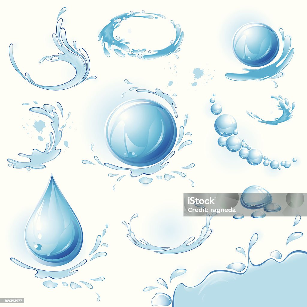 Abstract Water Design Element Set Of Water Design Elements Stock Illustration - Download Image Now ...